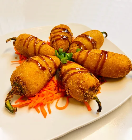 Toritos asada stuffed fried chiles